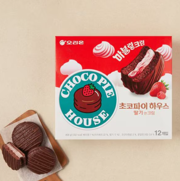 오리온 초코파이하우스 딸기앤크림 408g